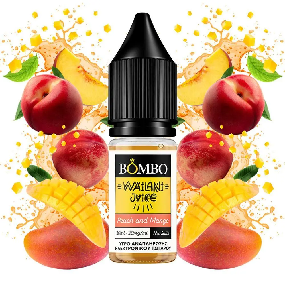 Bombo Wailani Juice Peach and Mango 10ml 20mg Nic Salts