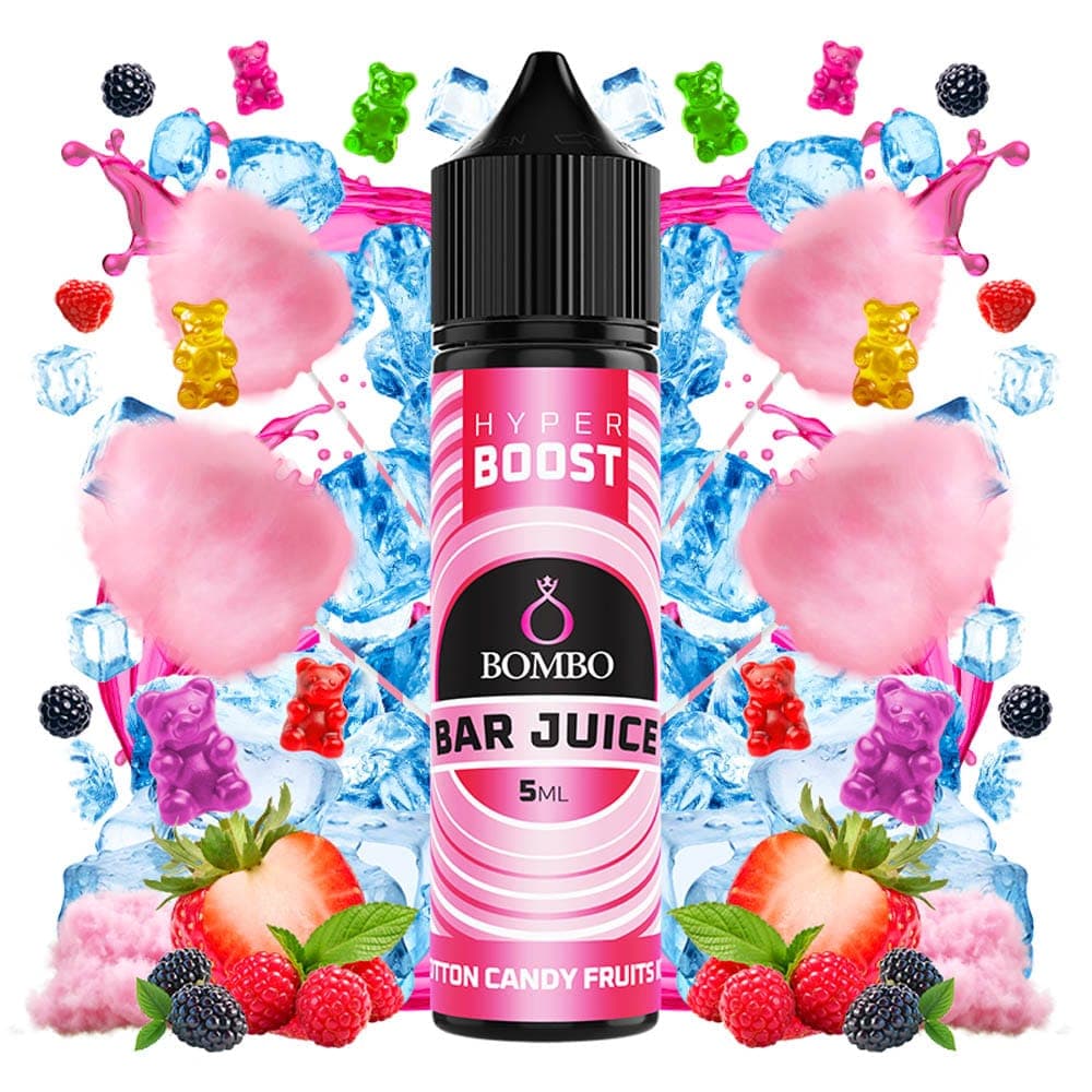 Bombo Bar Juice Hyper Boost Cotton Candy Fruits Ice 5ml/60ml Flavorshot